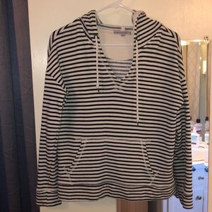 Navy and Ivory Striped Hoodie!